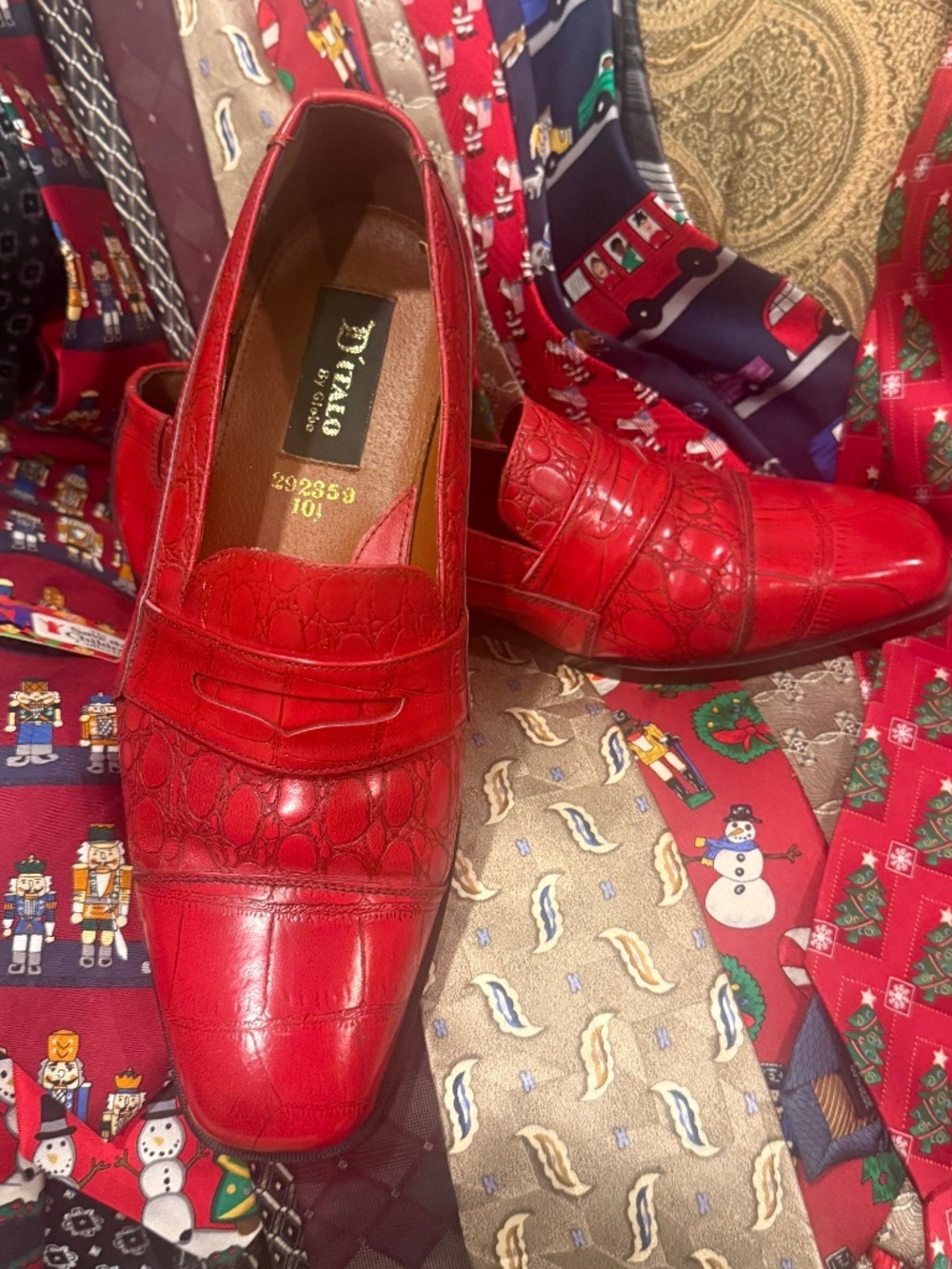 D'ITALO RED MENS DRESS SHOES SIZE 10 1/2